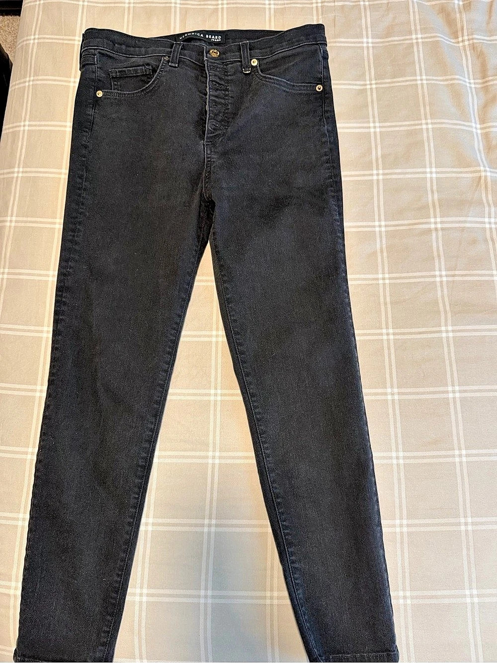 Veronica Beard Debbie High-Rise Skinny Jeans Black Waist 31